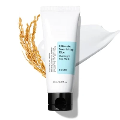 Image of COSRX Ultimate Nourishing Rice Overnight Spa Mask, 60ml Facial Moisturizer with Extract and Niacinamide Leave on Face Mask Korean Skincare