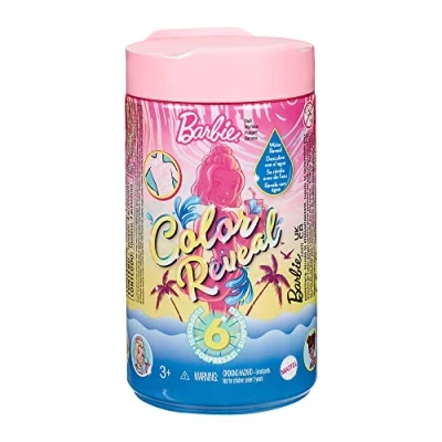 Image of Barbie GTT25​ Chelsea Color Reveal Doll with 6 Surprises: 4 Bags Cover Up, Shoes, Towel &amp; Accessory, Multicolor, 15.88 cm*8.4 cm