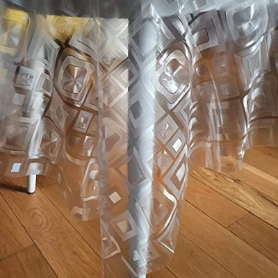 Image of Home Direct Rectangular Oilcloth Clear PVC Wipe Clean Tablecloth 140cm x 180cm 55x70