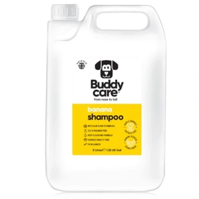 Image of Banana Dog Shampoo by Buddycare Deep Cleansing for Dogs Scented With Aloe Vera and Pro Vitamin B5 (5L)