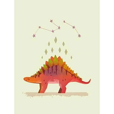 Image of Wee Blue Coo Dinosaur Stegosaurus Wall Large Art Print Poster Decor 18x24 inch