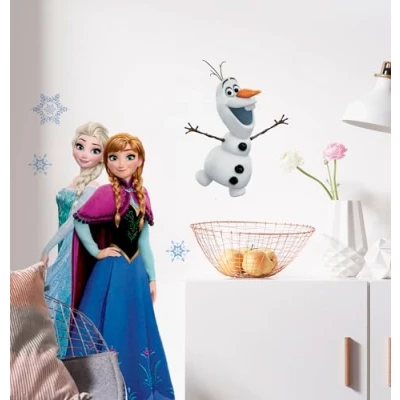 Image of Frozen Anna and Elsa Wall Sticker Size 50 x 70 cm Disney for Children&#039;s Bedroom