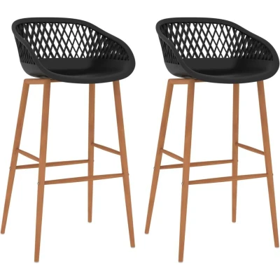Image of vidaXL Bar Chairs 2 pcs Black
