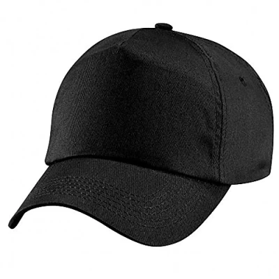 Image of Beechfield Baseball Cap 100% Cotton Unisex, Black, One size