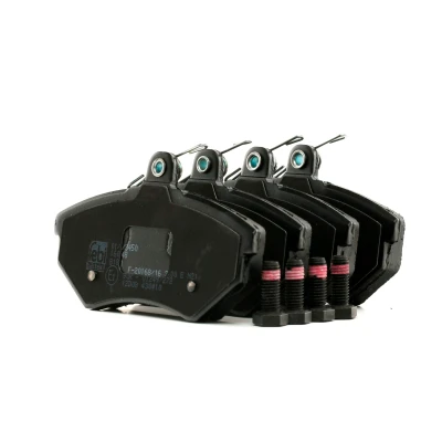 Image of 1HM698151, 1HM698151A, 357698151A, 357698151E, 533698151 Brake pad set FEBI BILSTEIN 16048 Front Axle excl. wear warning contact with screw