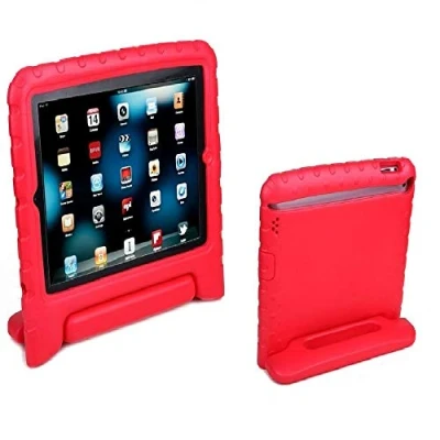 Image of Aken Multi Function Child/Shock Proof Kids Cover Case with Stand/Handle for Apple iPad 2nd / 3rd 4th Generation Tablet (iPad 2/3/4, Red)