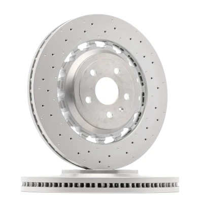 Image of 8S0615301C, 8S0615301E, 8S0615301L brake disc BREMBO 09.D174.43 370mm 34mm 5 perforated/vented, two part Coated High carbon AUDI: TT Coupe
