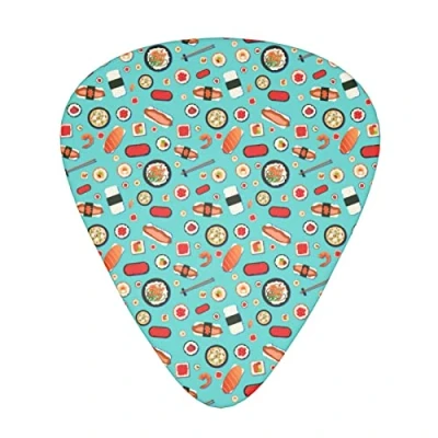 Image of Sushi Set 12 Pack Guitar Picks, Includes Thin, Medium &amp; Heavy Gauges 3 Sizes for Electric Acoustic Picks