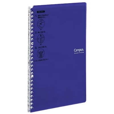 Image of Kokuyo Campus Smart Ring Binder, B5 Purple Binder Notebook Up to 25 Sheets 26 Holes Slim Folder with 10 Extra Sarasara Loose leaf Paper for Work, Study, Journal, Japan Import (RU SP700V)