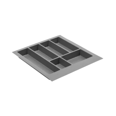 Image of GTV Axispace Drawer Insert I Cutlery Tray for Drawers Kitchen Cabinet Plastic Storage Anthracite 440 x 472 mm