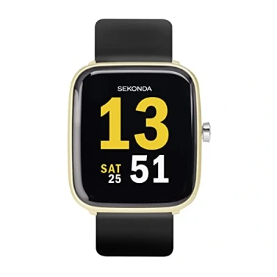 Image of Sekonda Motion 36mm Smart Watch with Heart Rate and Sleep Monitor, Daily Activity, Sports, Music, Weather Message Functions, Rubber Strap