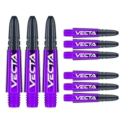 Image of WINMAU Dart Shaft Vecta Polycarbonate Stems 1 Set per pack (3 Darts Shafts in total) Professional Accessories Purple and Black Short