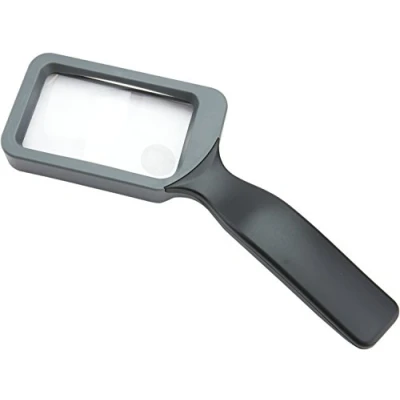 Image of Carson Handheld Reading Magnifier, Black, 3.3&quot; Rectangular Lens