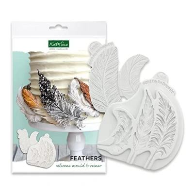 Image of Katy Sue Feathers Silicone Mould and Veiner For Cake Decorating &amp; Crafts