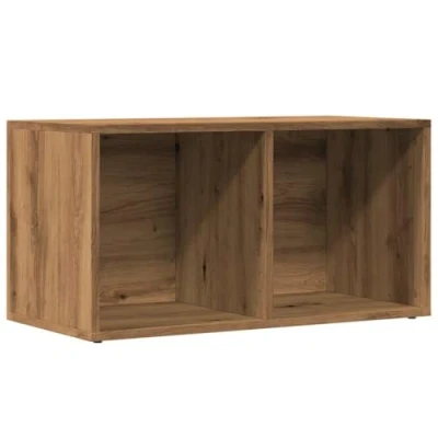 Image of vidaXL LP Storage Box Engineered Wood Artisan Oak Cabinet, Record Organizer, Filing 69.5x34x36 cm