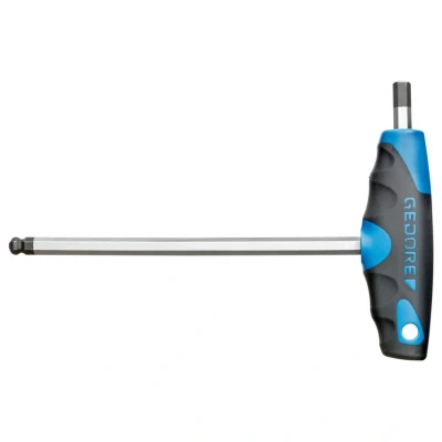 Image of GEDORE Key for Allen screws, 2C T handle and ball head, AF 6 mm, Length 188 DT 2142