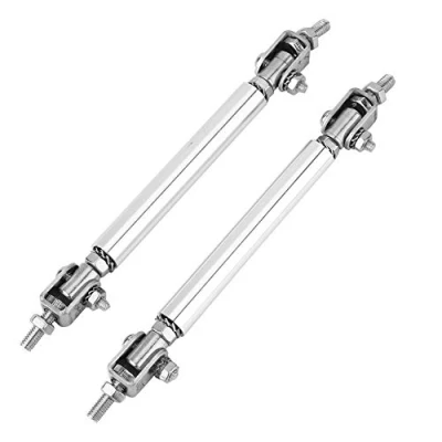 Image of EBTOOLS Universal 2Pcs 75mm Car Bumper Protector Lip Rod Splitter Strut Tie Bar Support Front Rear, Chin Adjustable Kits(Silver)