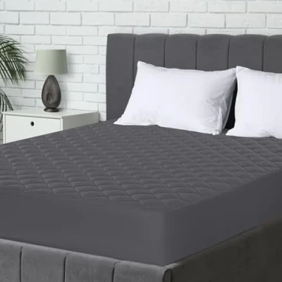 Image of Utopia Bedding Quilted Mattress Protector, Breathable Topper, Pad Stretches up to 38 CM, Deep Fitted Cover, Small Double Bed (Grey, 122x190 cm)