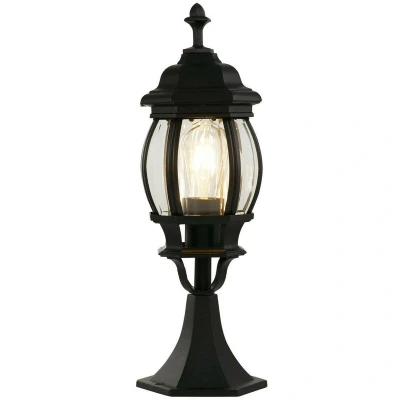 Image of Bel Aire Outdoor Post 500mm, Black with Clear Glass