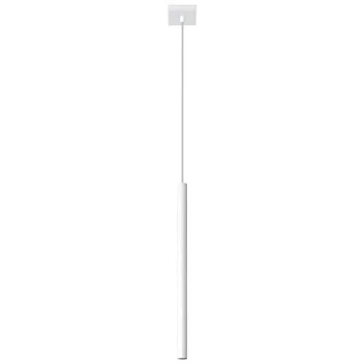Image of SOLLUX lighting Pastelo Ceiling Pendant Light with 1 Spotlight Living Room Dining Lamp Kitchen Powder Coated Steel in White 8 x 100 cm
