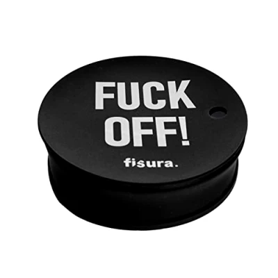 Image of Fisura Anti spike drinks covers. Original cover for parties reusable. drug protection glass made of BPA free silicone. (pack 3, F*ck off, Black)