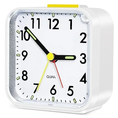 Image of Aitvsfao Alarm Clock, Silent Clocks Bedside Non Ticking Table Clock Battery Powered Large Display Snooze Light for Heavy Sleepers Kids Bedrooms Office Travel