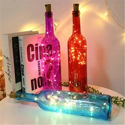 Image of KALUO 3M 30 LED Red Color Bottle Lights (6 Pack),Copper Wire Cork Rope Battery Operated for Wine Bottle,Starry String Light Parties, Wedding, Christmas Decoration