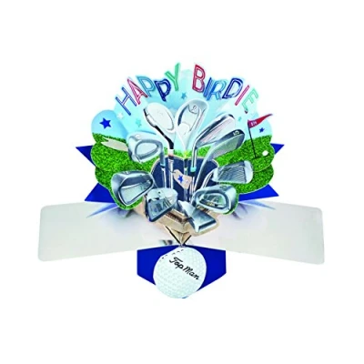 Image of Happy Birdie Golf Pop Up Greeting Card Original Second Nature 3D Cards