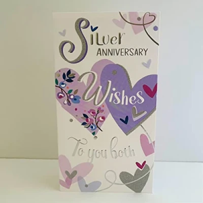 Image of Jonny Javelin Silver Anniversary Wishes To You Both Card