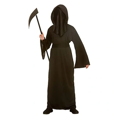 Image of Adult Mens Black Faceless Reaper Halloween Fancy Dress Costume (Plus Size)