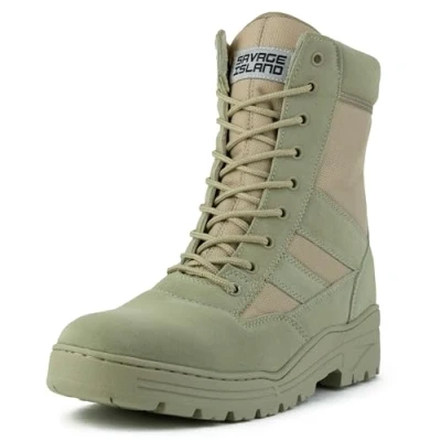 Image of Savage Island Desert Tactical Army Combat Boots Side Zip, Desert, 12 UK