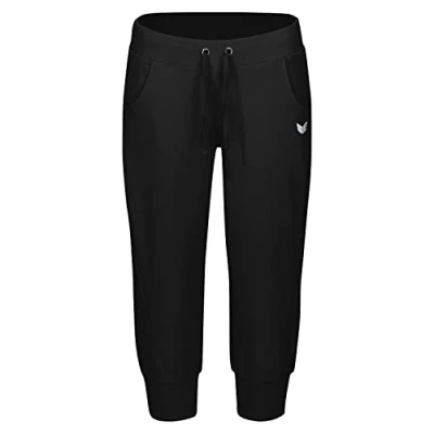 Image of Erima Women&#039;s Casual Basics Cropped Sweatpants with Waistband Black, Size 34