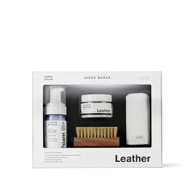 Image of Jason Markk Leather Care Kit Includes Premium Balm with Sponge Applicator, 4oz. Foam Cleaner, Cleaning Brush &amp; Microfiber Towel Helps Maintain for Goods