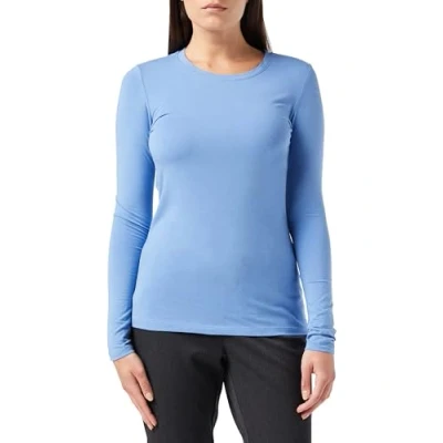 Image of Amazon Essentials Women&#039;s Classic Fit Long Sleeve Crewneck T Shirt (Available in Plus Size), Blue, L