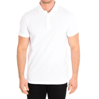 Image of Cafe Coton Mens Short sleeve polo shirt with lapel collar WHITE man Cotton Size Medium