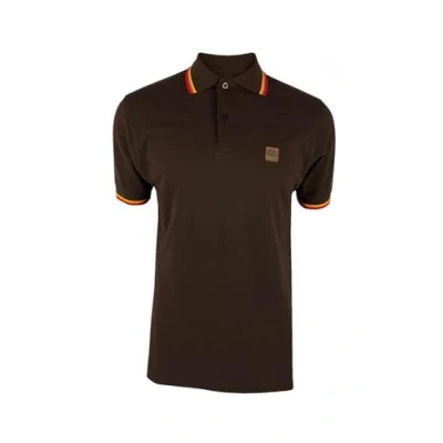 Image of Trojan Three Colour Tipped Pique Polo TC/1041 M Chocolate
