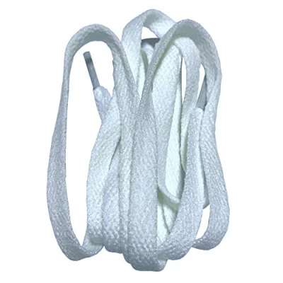 Image of Good.news 1cm Wide of Flat Shoelaces Polyester Shoe Laces 47Inch White