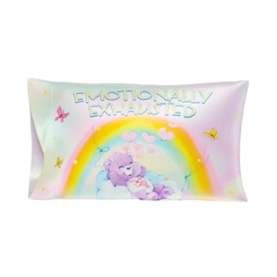 Image of Care Bears Classic Retro Beauty Silky Satin Standard Pillowcase Cover 20x30 for Hair and Skin, (Official Licensed Product) by Franco Collectibles