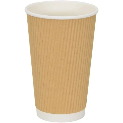 Image of vidaXL Paper Coffee Cups 500 pcs 16oz 400ml Brown