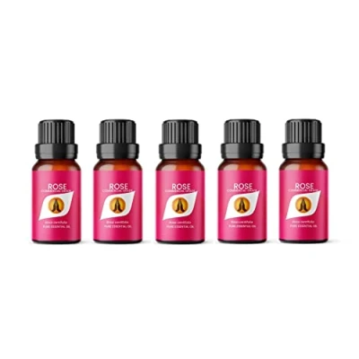 Image of Aroma Energy Rose Dilute Essential Oil 50ml (5 x 10ml Bottles) 100% Pure &amp; Natural