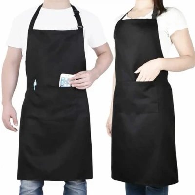 Image of 4sold 2 Pack Unisex Adjustable Coffee house Bib Apron with Pockets Cooking Kitchen Chef Women Men Aprons for Home Restaurant