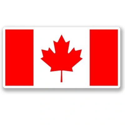 Image of 2 x Canada Flag Vinyl Sticker Luggage Travel Bike Laptop Helmet Leaf #4576 (10cm Wide 5.2cm Tall)