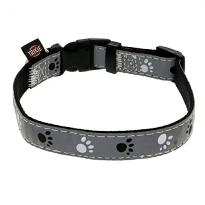 Image of SaferLife Silver Reflect collar, M L: 35 55 cm/20 mm, black/silver grey