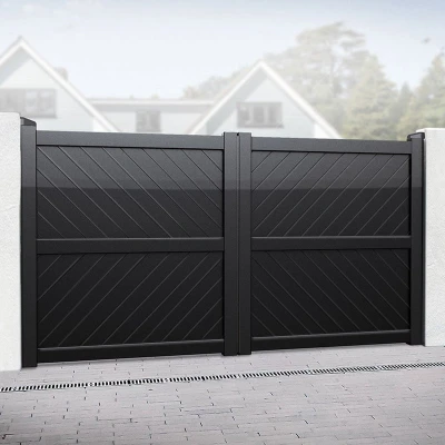 Image of Barnstaple Premium Metal Driveway Double Gates Black