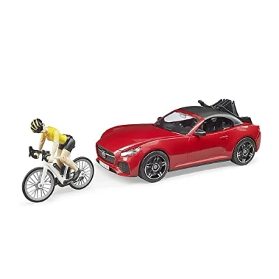 Image of Bruder Roadster with Road Bicycle and Cyclist