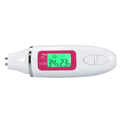 Image of DEWIN Skin Analyzer LCD Display Body Oil Water Moisture Tester Sensor Meter 2 Colours (Colour: White)