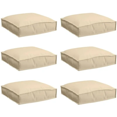 Image of vidaXL Pallet Cushions for Seat 6 pcs Beige 40x40x8 cm Oxford Fabric
