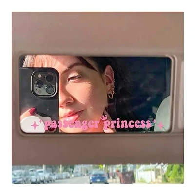 Image of JINGIHE 4 PCS Passenger Princess Car Accessories, Stickers for Women, Vinyl Pink Sticker Rose Heart Star Crown Waterproof Vehicle Rearview Mirror Decasl, Window Rear Decoration