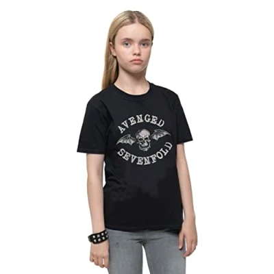 Image of Avenged Sevenfold Childrens/Kids Classic Deathbat Cotton T Shirt (9 10 Years) (Charcoal Grey)
