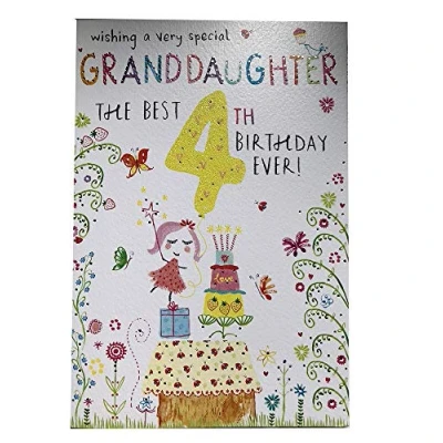 Image of For A Special Granddaughter on Your 4th birthday card Cute Bear 7825CG